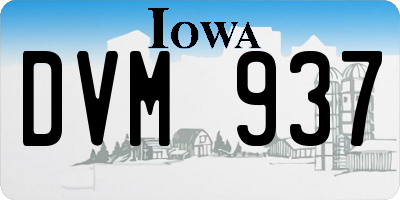 IA license plate DVM937