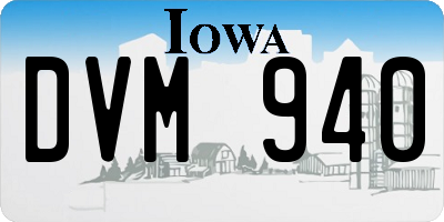 IA license plate DVM940