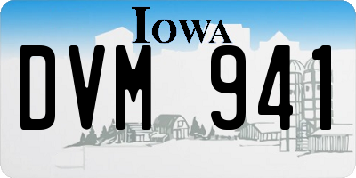 IA license plate DVM941