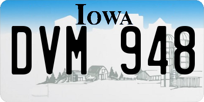 IA license plate DVM948
