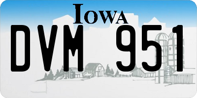 IA license plate DVM951