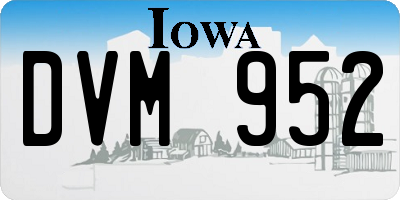 IA license plate DVM952