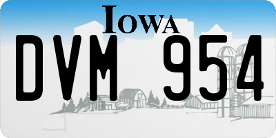 IA license plate DVM954