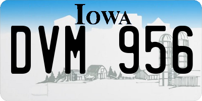 IA license plate DVM956