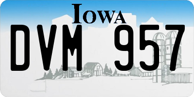 IA license plate DVM957