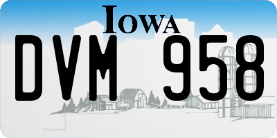 IA license plate DVM958