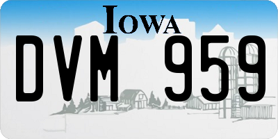 IA license plate DVM959