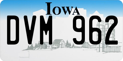 IA license plate DVM962