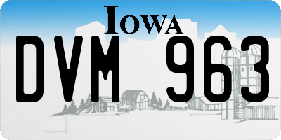 IA license plate DVM963
