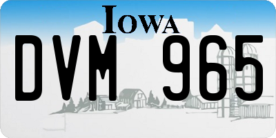 IA license plate DVM965