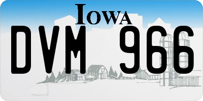 IA license plate DVM966
