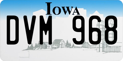 IA license plate DVM968