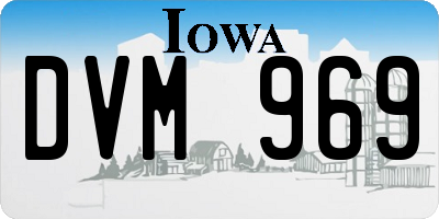 IA license plate DVM969