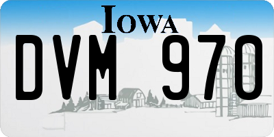 IA license plate DVM970