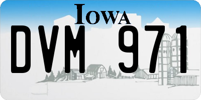 IA license plate DVM971