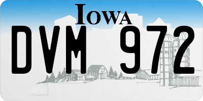 IA license plate DVM972