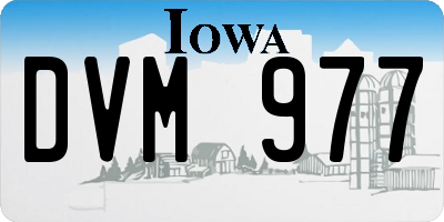 IA license plate DVM977