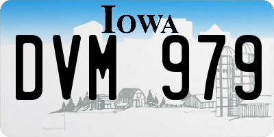 IA license plate DVM979