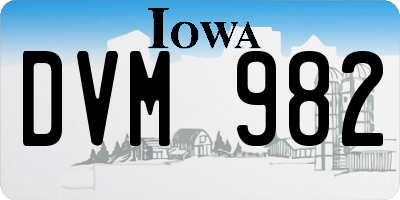 IA license plate DVM982