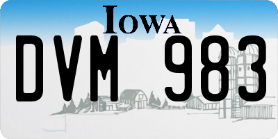 IA license plate DVM983