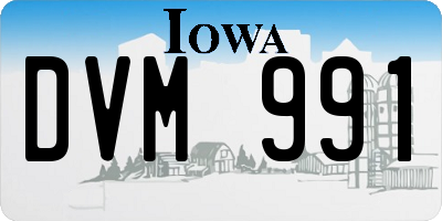 IA license plate DVM991