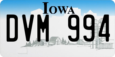 IA license plate DVM994