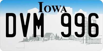 IA license plate DVM996