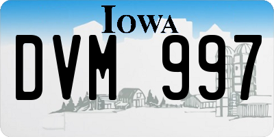 IA license plate DVM997