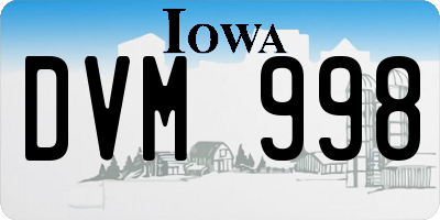 IA license plate DVM998