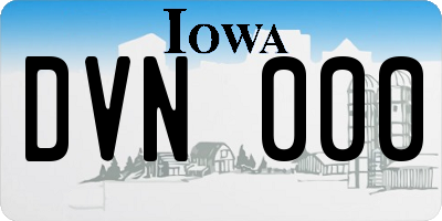 IA license plate DVN000