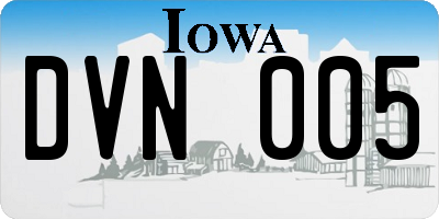 IA license plate DVN005