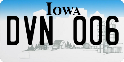 IA license plate DVN006