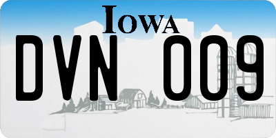 IA license plate DVN009