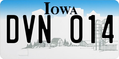 IA license plate DVN014