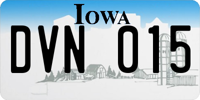 IA license plate DVN015