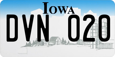 IA license plate DVN020