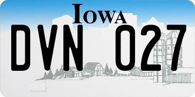 IA license plate DVN027