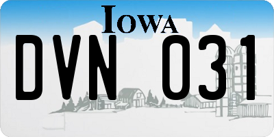 IA license plate DVN031