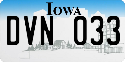 IA license plate DVN033