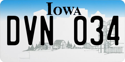 IA license plate DVN034