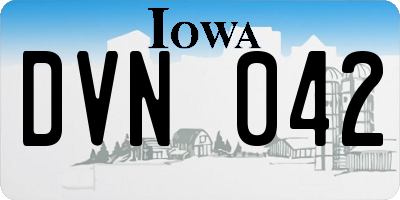 IA license plate DVN042