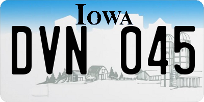 IA license plate DVN045