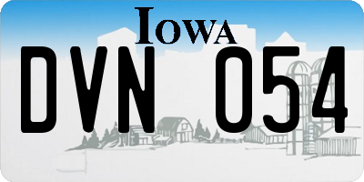 IA license plate DVN054