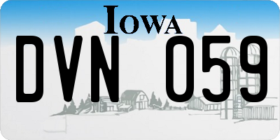 IA license plate DVN059