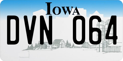 IA license plate DVN064