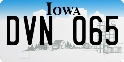 IA license plate DVN065