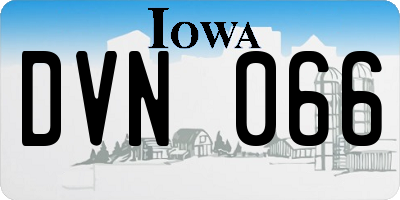 IA license plate DVN066