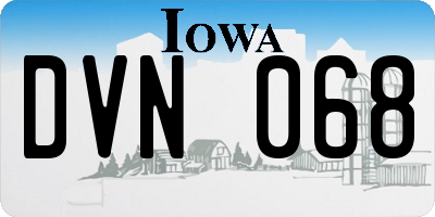 IA license plate DVN068