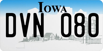 IA license plate DVN080