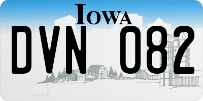 IA license plate DVN082